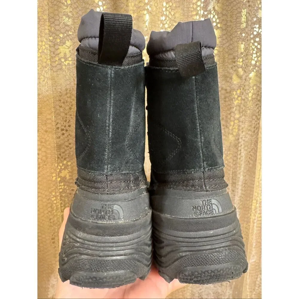 The North Face Big Kids' Alpenglow V Waterproof Boots Black Gray Snow 1